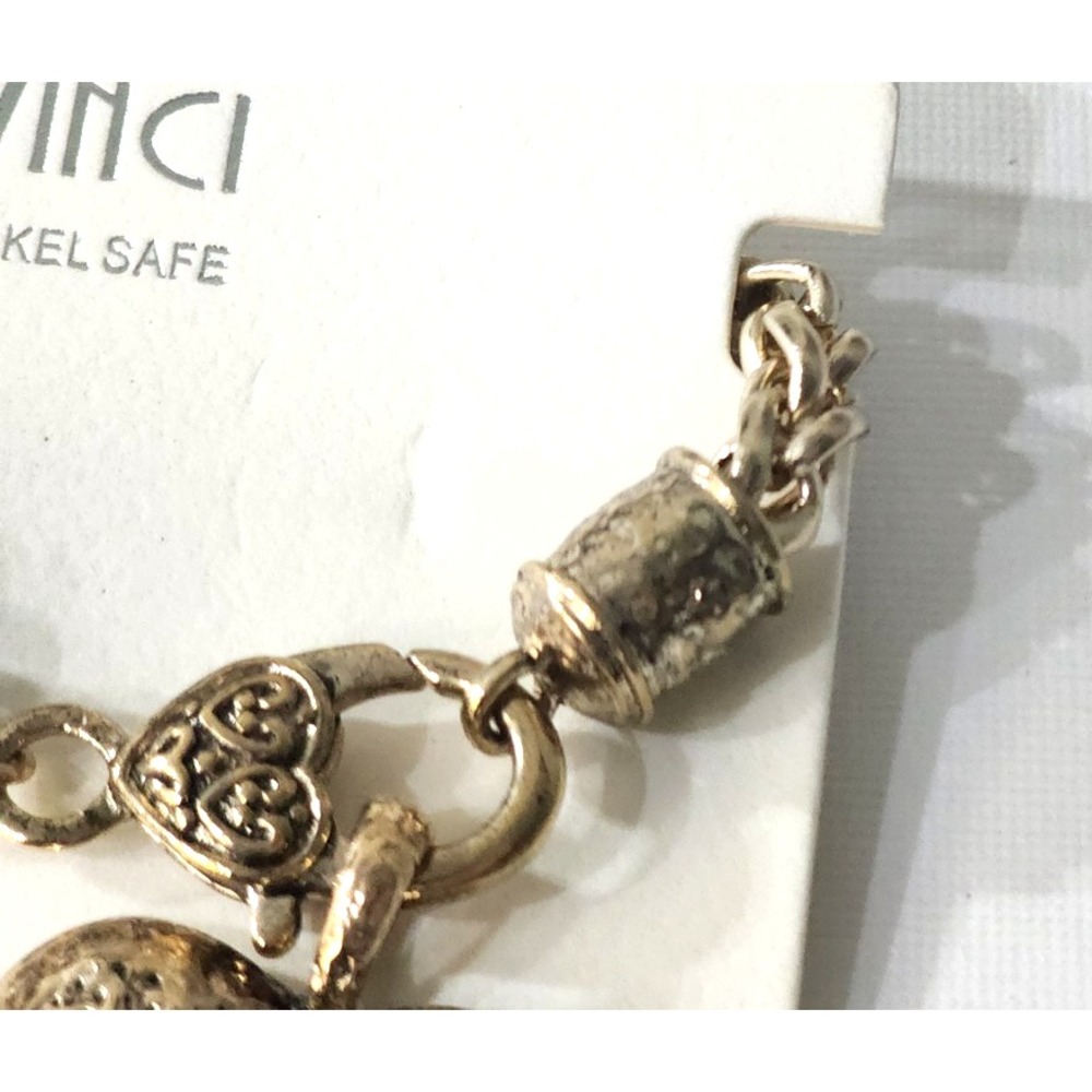 DaVinci Bronze Tone Bracelet Lead & Nickel Safe Heart‎ Shape Women's Bracelet - Picture 5 of 8